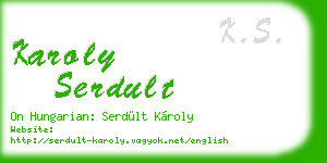 karoly serdult business card